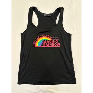 Reading Rainbow Black Retro Racerback Tank Top Size Medium